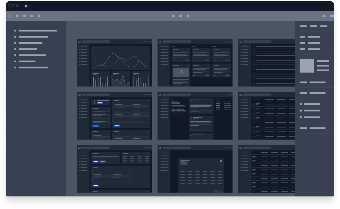 Flowbite Figma Design System mockup (dark mode)